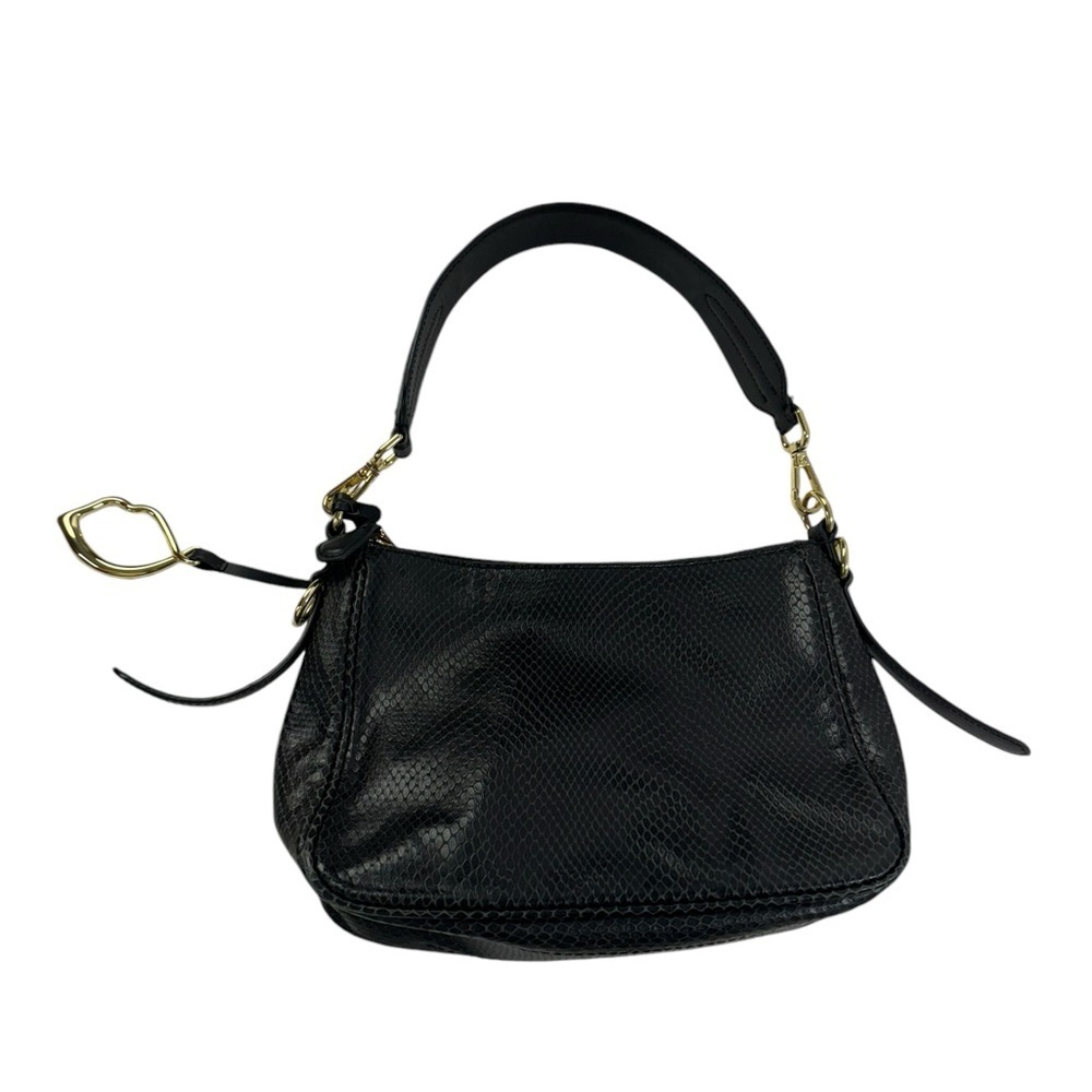 Lulu Guinness BLACK SMALL SNAKE EMBOSSED LEATHER CALLIE CROSSBODY BAG - Picture 6 of 15